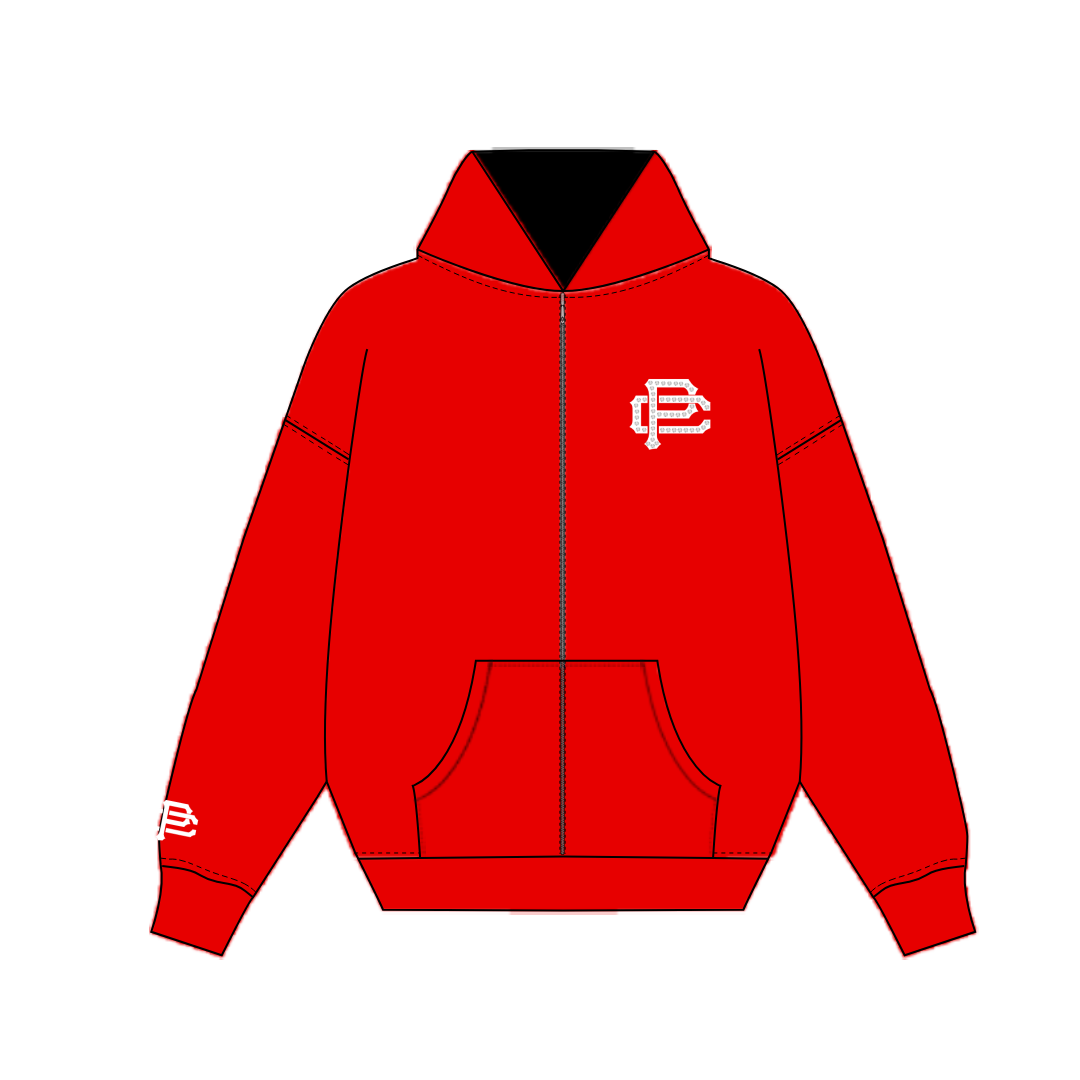 OVERSIZED GEMSTONE ZIP-UP