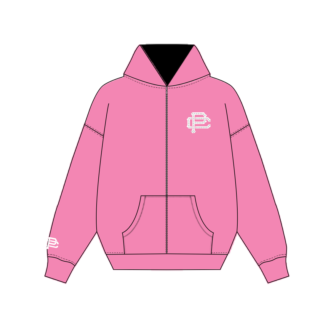 OVERSIZED GEMSTONE ZIP-UP