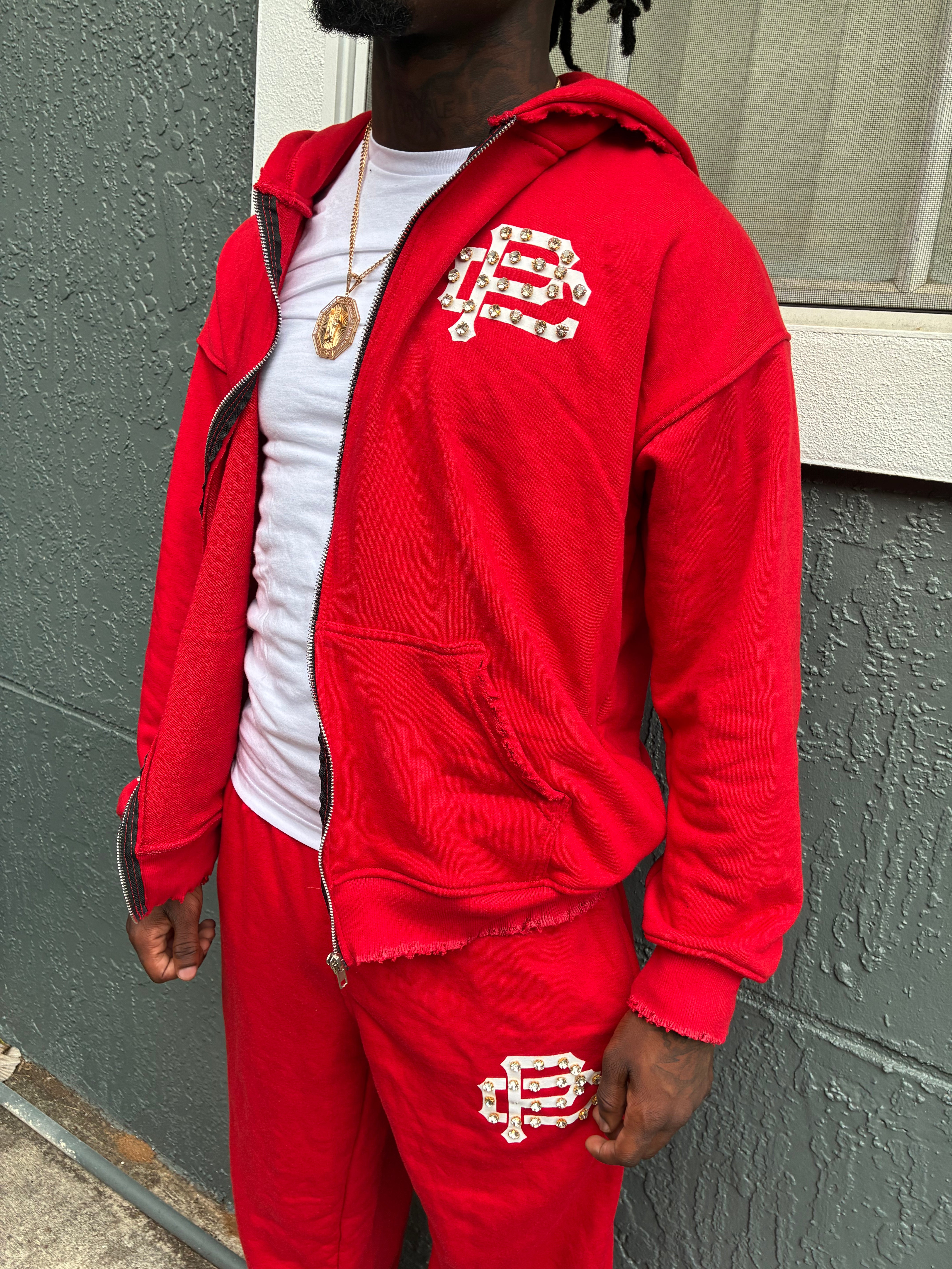 OVERSIZED GEMSTONE ZIP-UP