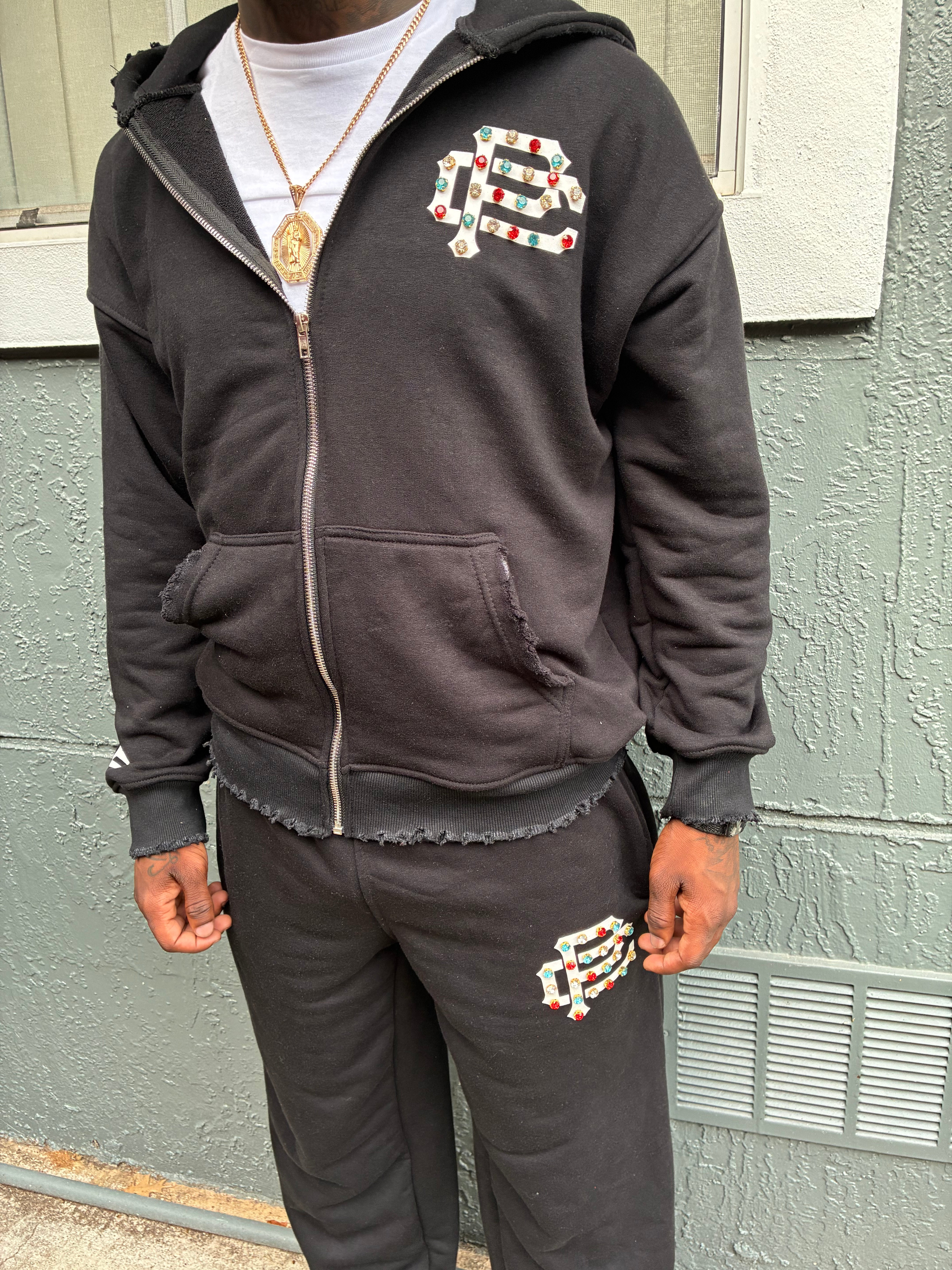 OVERSIZED GEMSTONE ZIP-UP